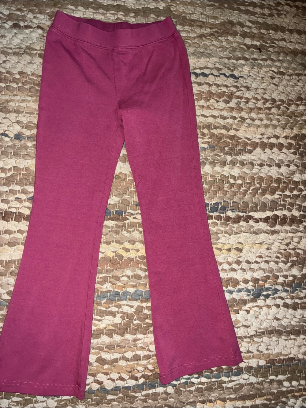 Hanna Andersson Raspberry Pink Knit Flare Leggings